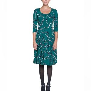 Boden Highgate Green Multicolored Dot Bead Chain Print Dress Size US 4